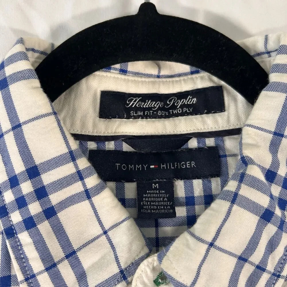 Tommy Hilfiger Dress Shirt Men's Medium Plaid Button Up Long Sleeve Heritage - Picture 4 of 8